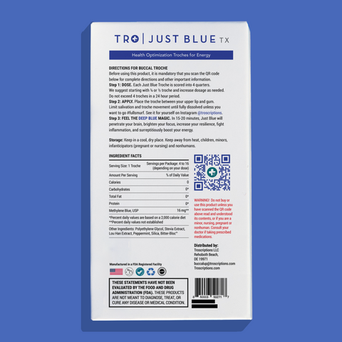 Just Blue back product portrait