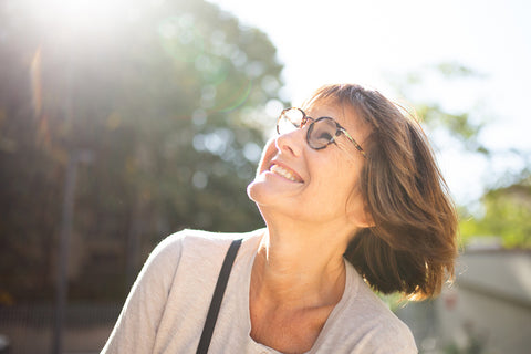 woman with improved mood and well being