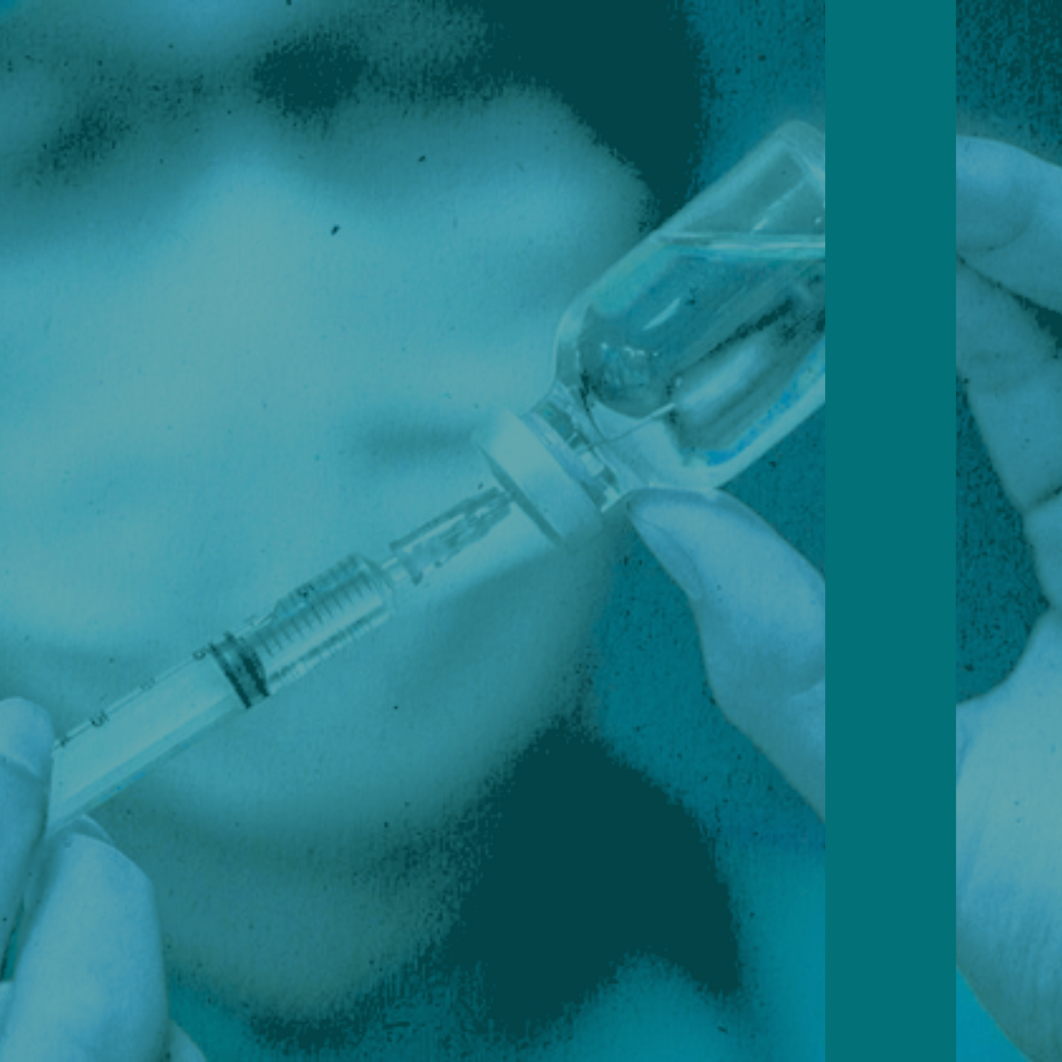 A health professional using a syringe to take medication out of a vial