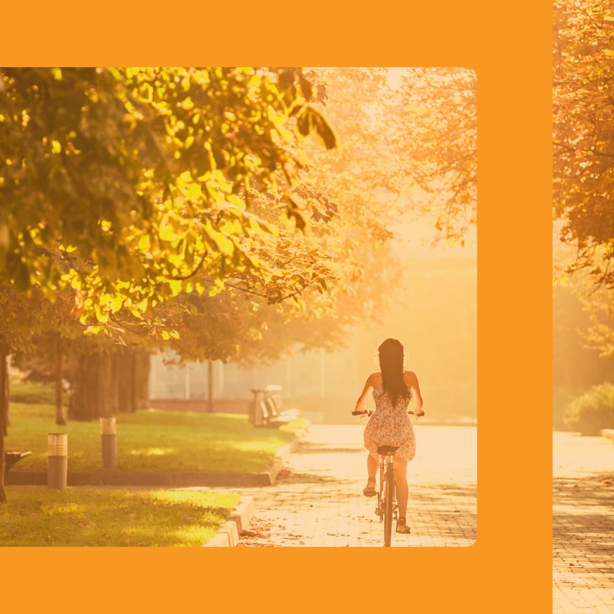 woman biking in a park related to environmental exposure