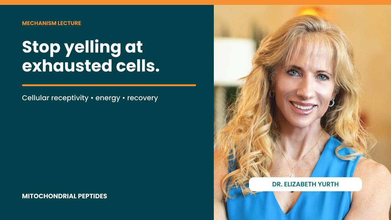 Mitochondrial Peptides: Stop Yelling at Exhausted Cells A Live Conversation with Dr. Scott Sherr and Dr. Elizabeth Yurth