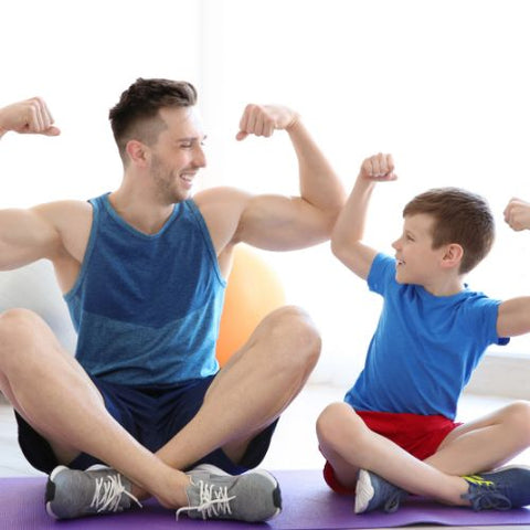 dad working out with his son